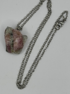 Colar turmalina rosa - bruta - comprar online