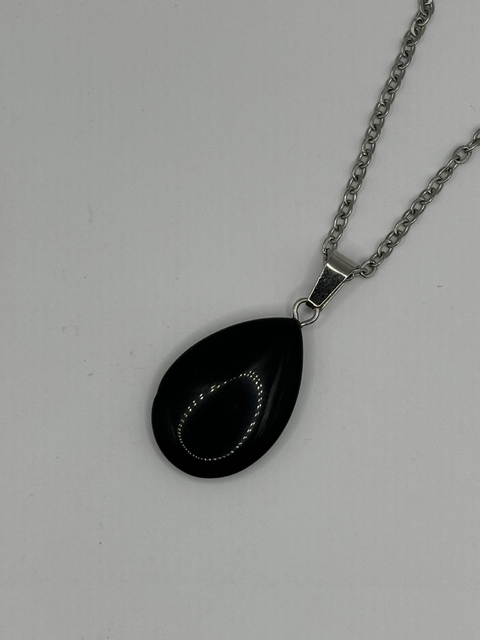 Colar obsidiana negra - gota