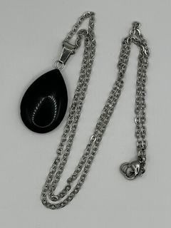 Colar obsidiana negra - gota - comprar online