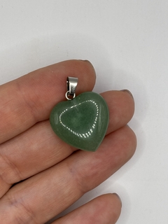 Colar de quartzo verde - coração - comprar online