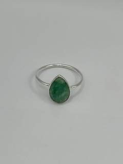 Anel em prata esmeralda em gota n.17 - comprar online