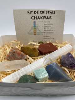 Kit caixa de cristais dos chakras bruto g na internet