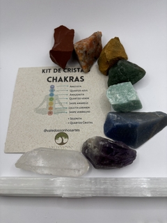 Kit caixa de cristais dos chakras bruto g
