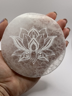 Placa de Selenita Flor de Lotus