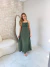 VESTIDO LONGUETE COM AMARRAÇÃO VERDE