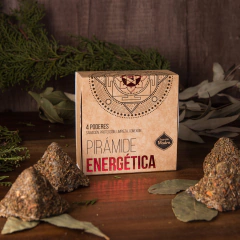 Pirámide energética para sahumar: símbolo del Fuego, milenaria Geometría Divina de la raza Humana, conector entre el mundo celestial y terrenal, su poder El Sol, energía de vida y transformación, conductora del poder cósmico sobre el ambiente donde se uti