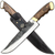 Faca Artesanal Bowie Bushcraft Carbono Bainha Couro 12 Pol