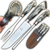 Kit Churrasco Faca Chaira Garfo Ferradura Inox Bainha 9 Pol