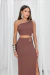 Vestido Midi Recorte Ayla - Canelado Power VS-2513 na internet