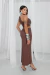 Vestido Midi Recorte Ayla - Canelado Power VS-2513 - Tee Fashion