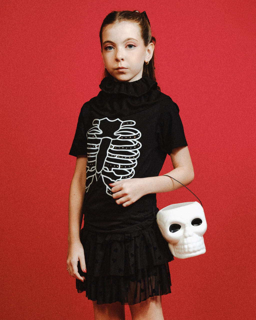 Camiseta Preta de Esqueleto