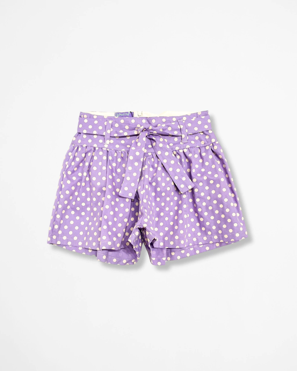 Shorts de Poás Lilás e Bege Marina