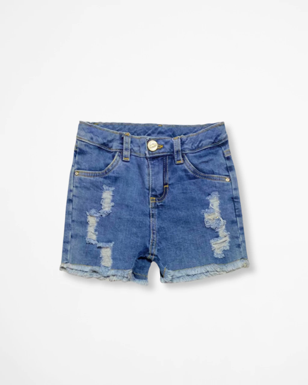 Shorts Jeans de Cós Alto Desfiado