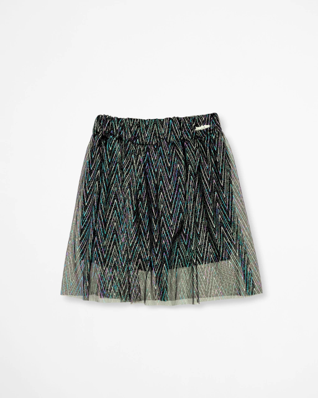 Short Saia de Tule com Foil Colorido Berenice