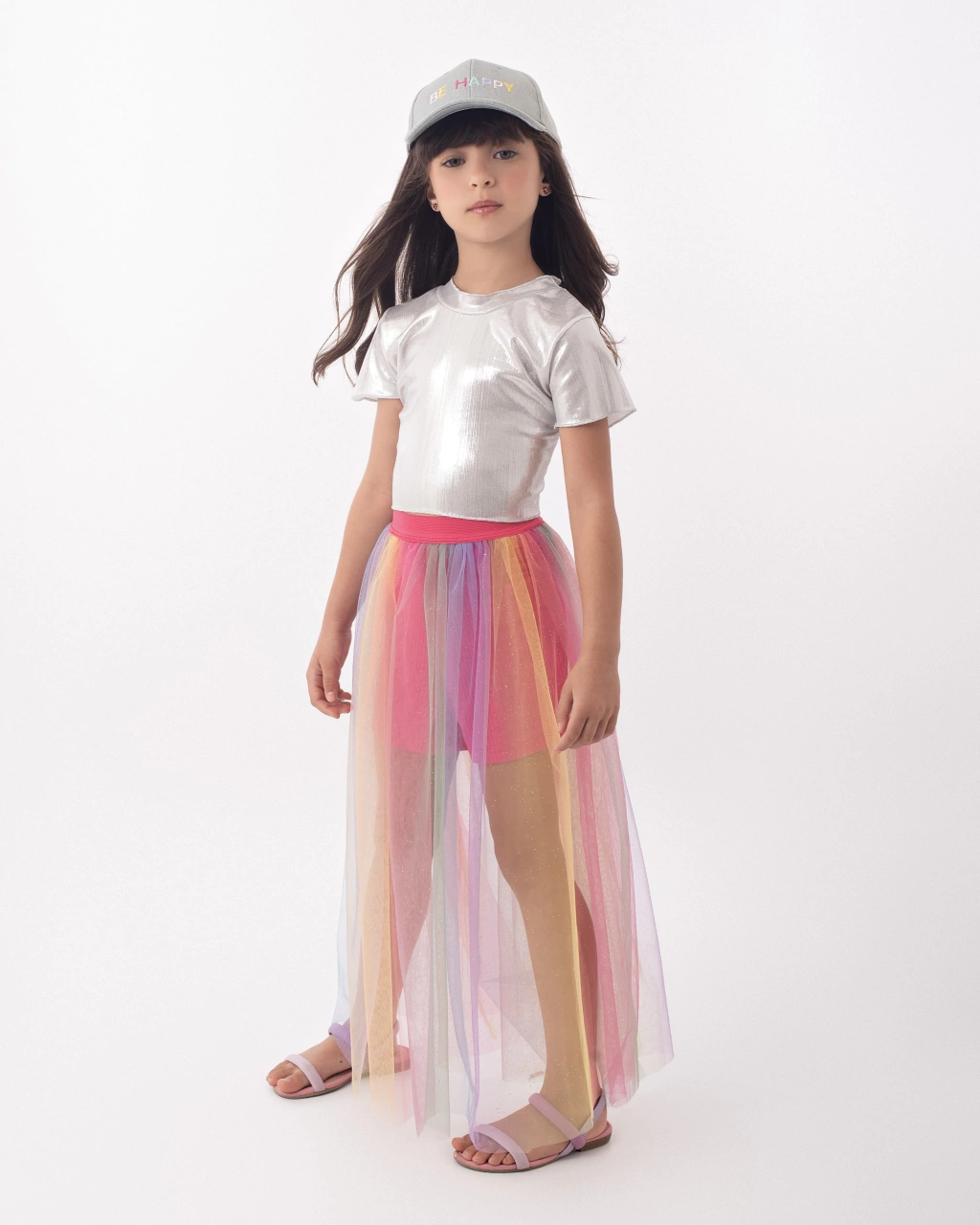 Shorts Saia de Tule Rainbow