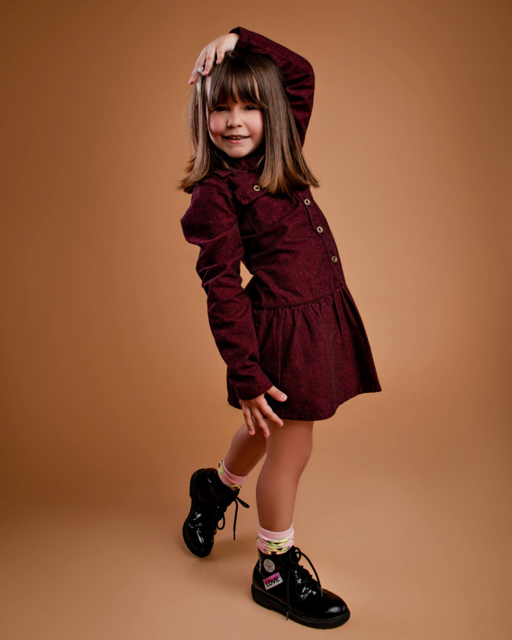 Vestido de Flanela Marsala