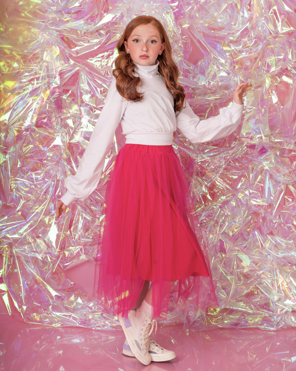 Saia de Tule Magenta Kamille
