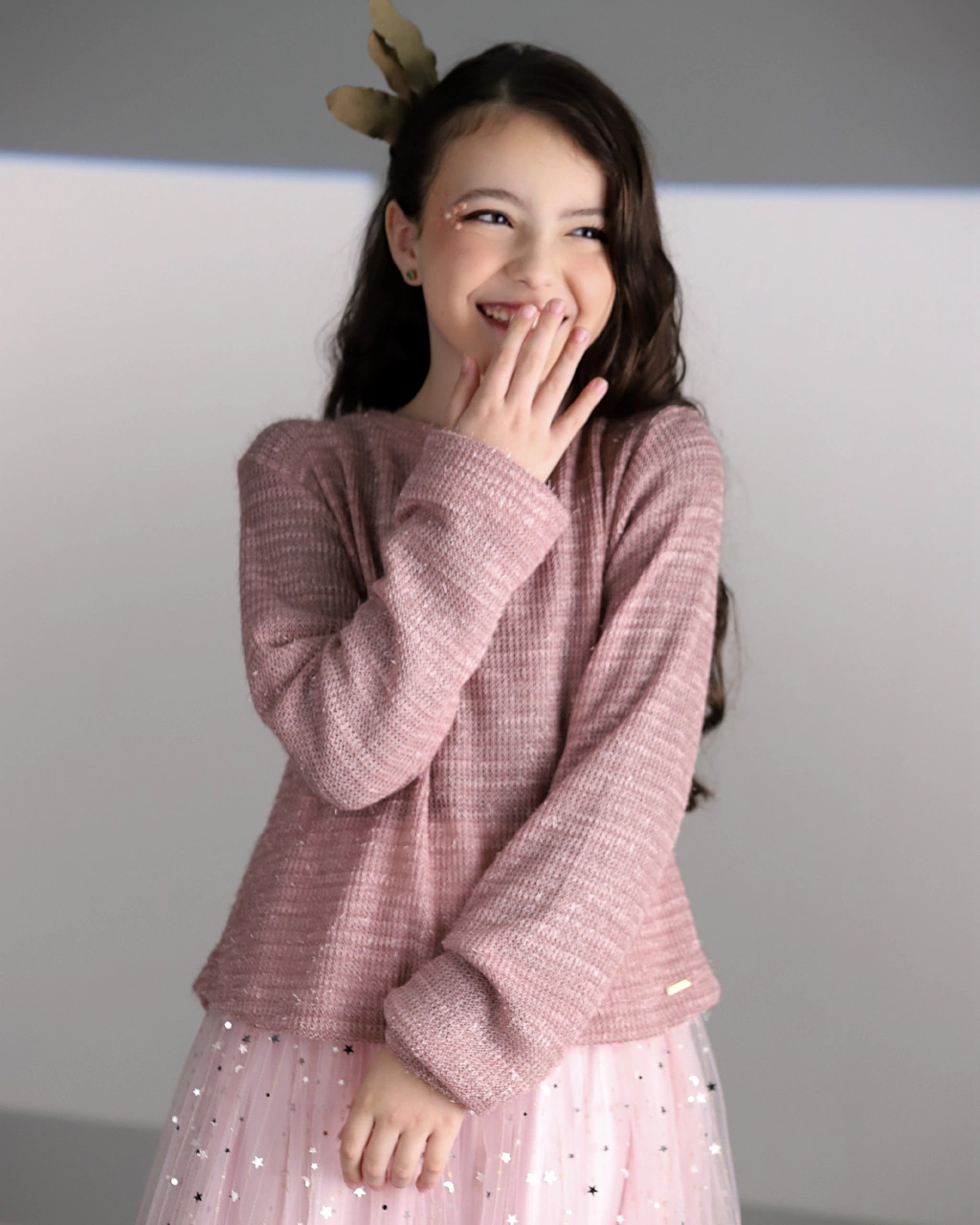 Blusa Rosê Brilhante