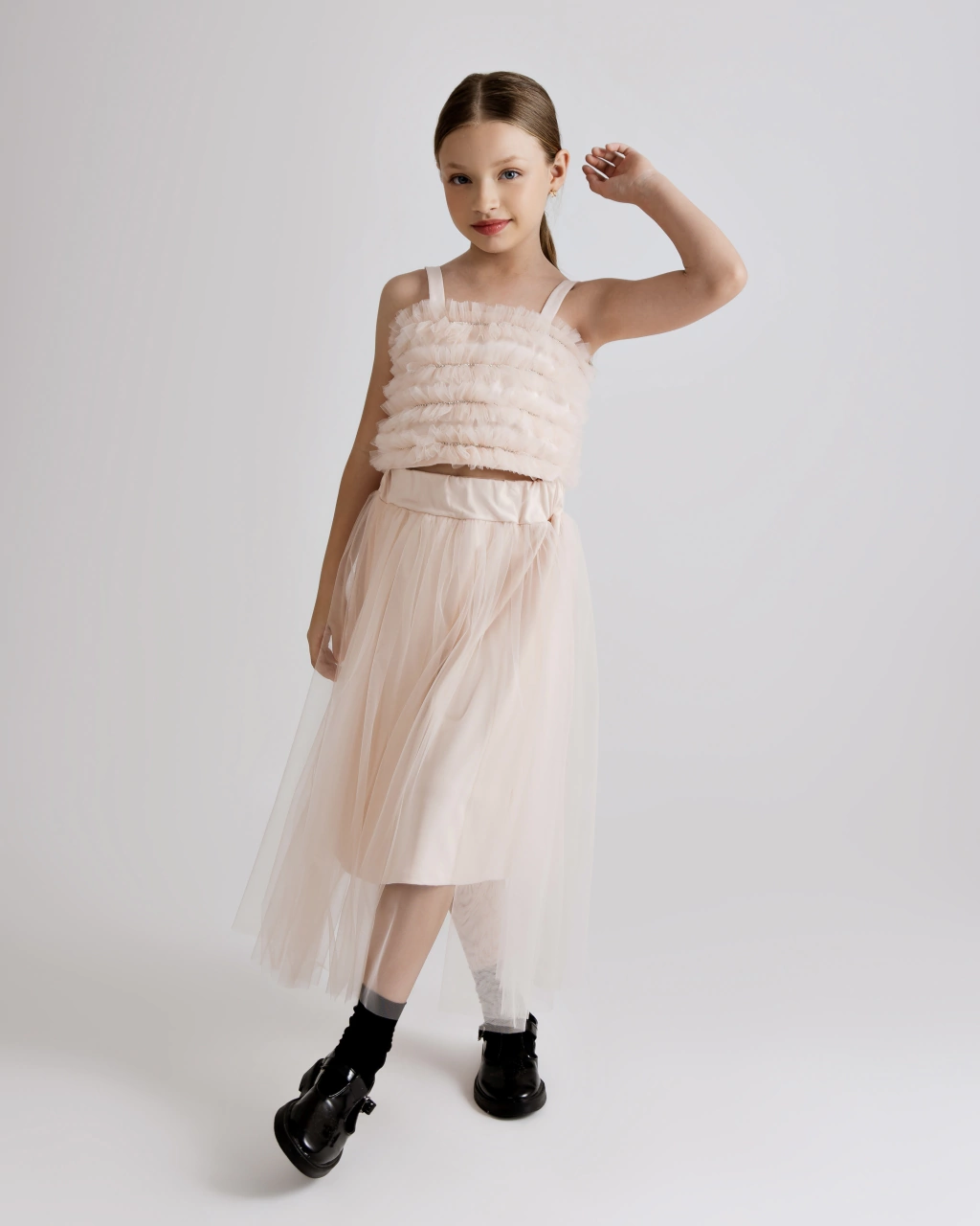 Saia de Tule Rosê