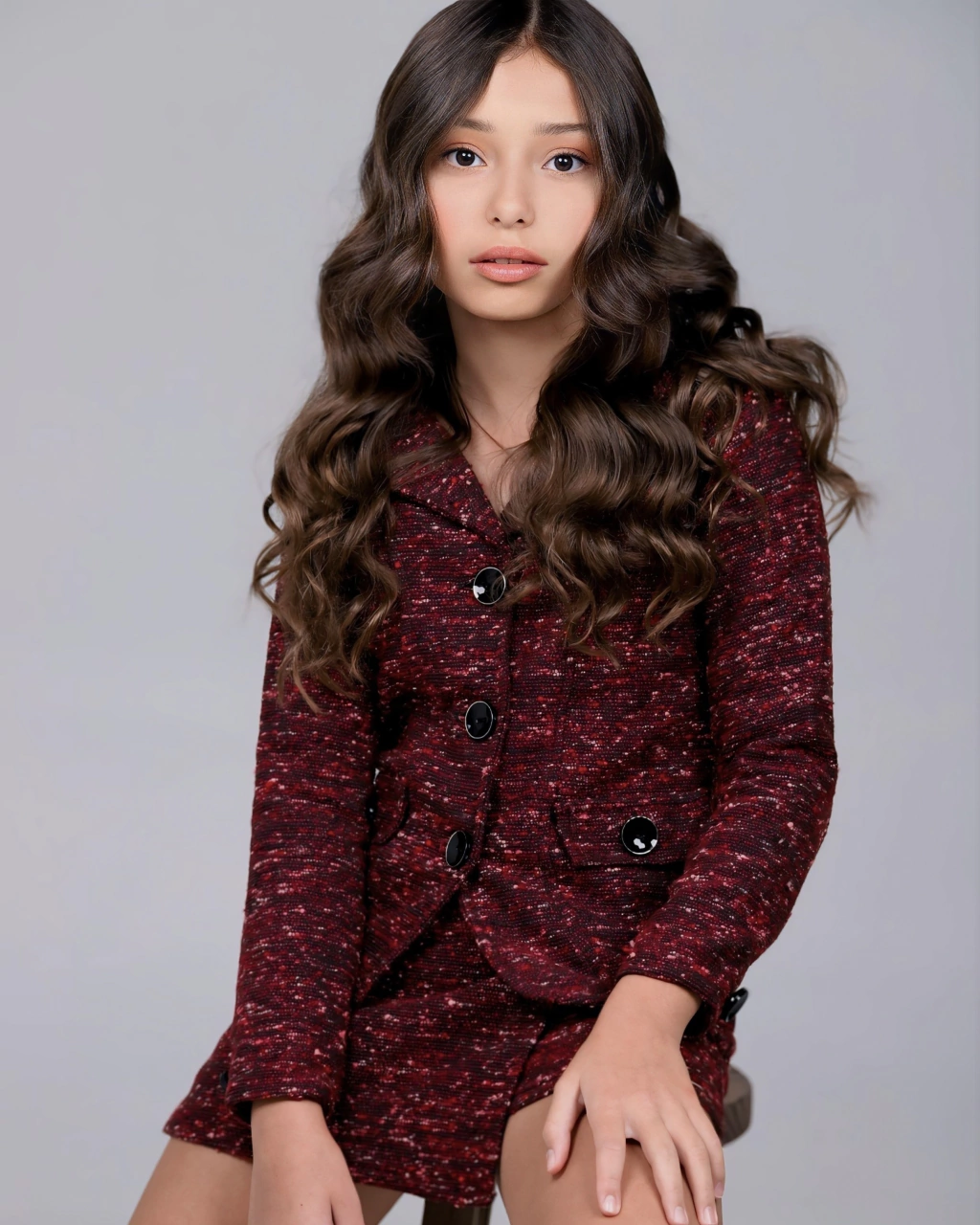 Blazer de Tweed Marsala Madalena