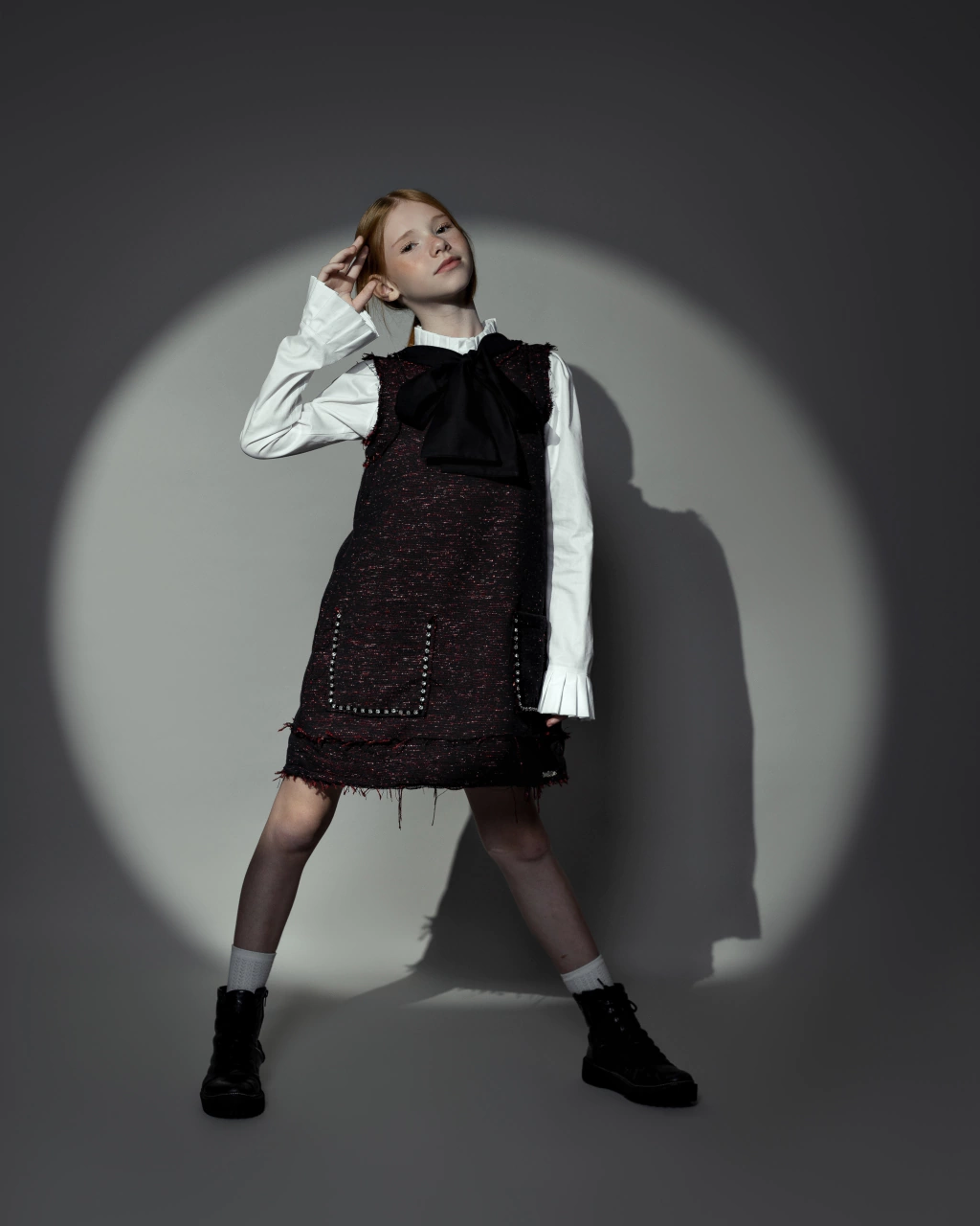 Vestido de Tweed Cereja Astrid