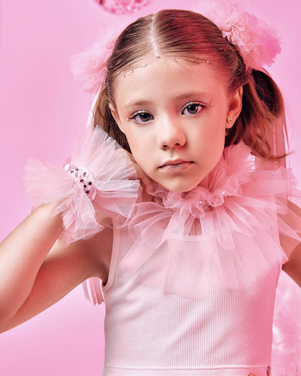 Colar de Tule Rosa