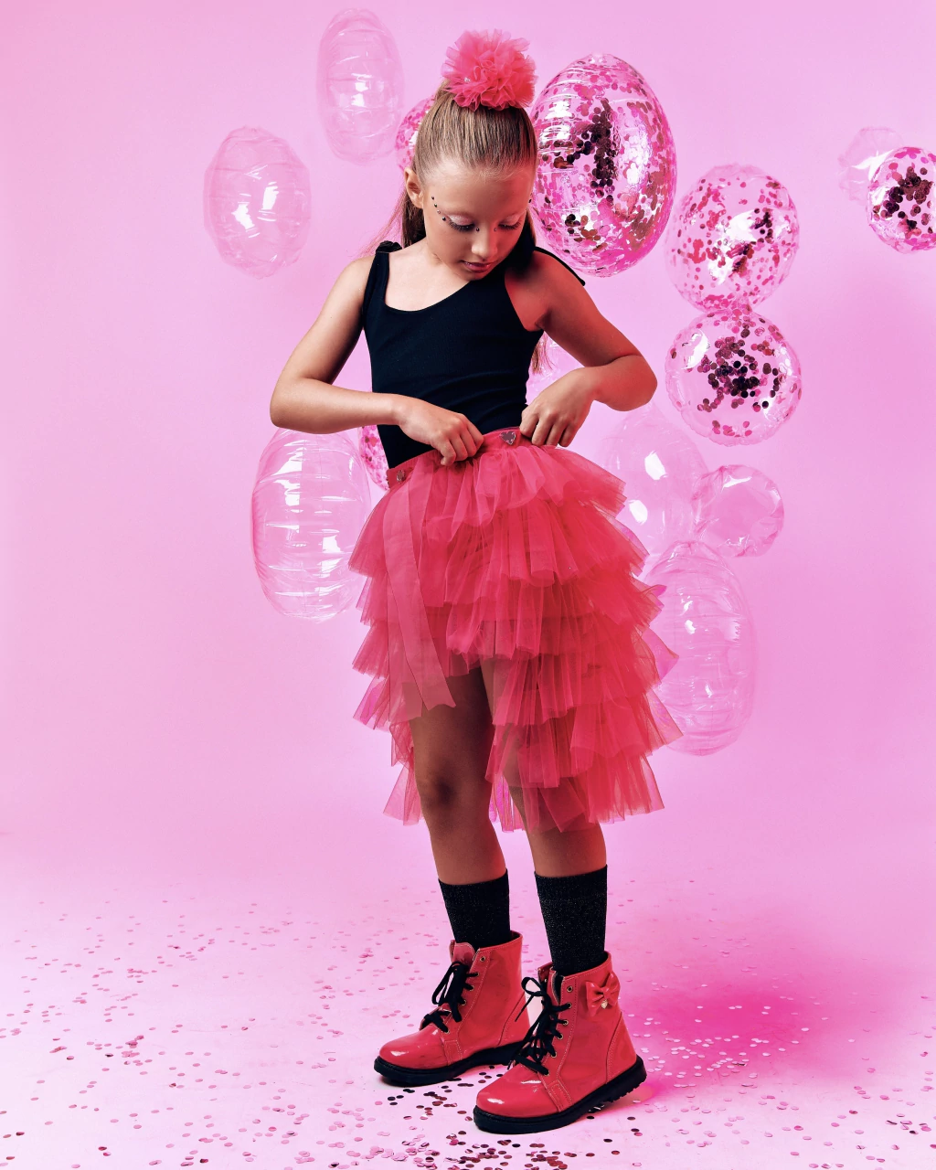 Shorts e Saia de Babados Pink