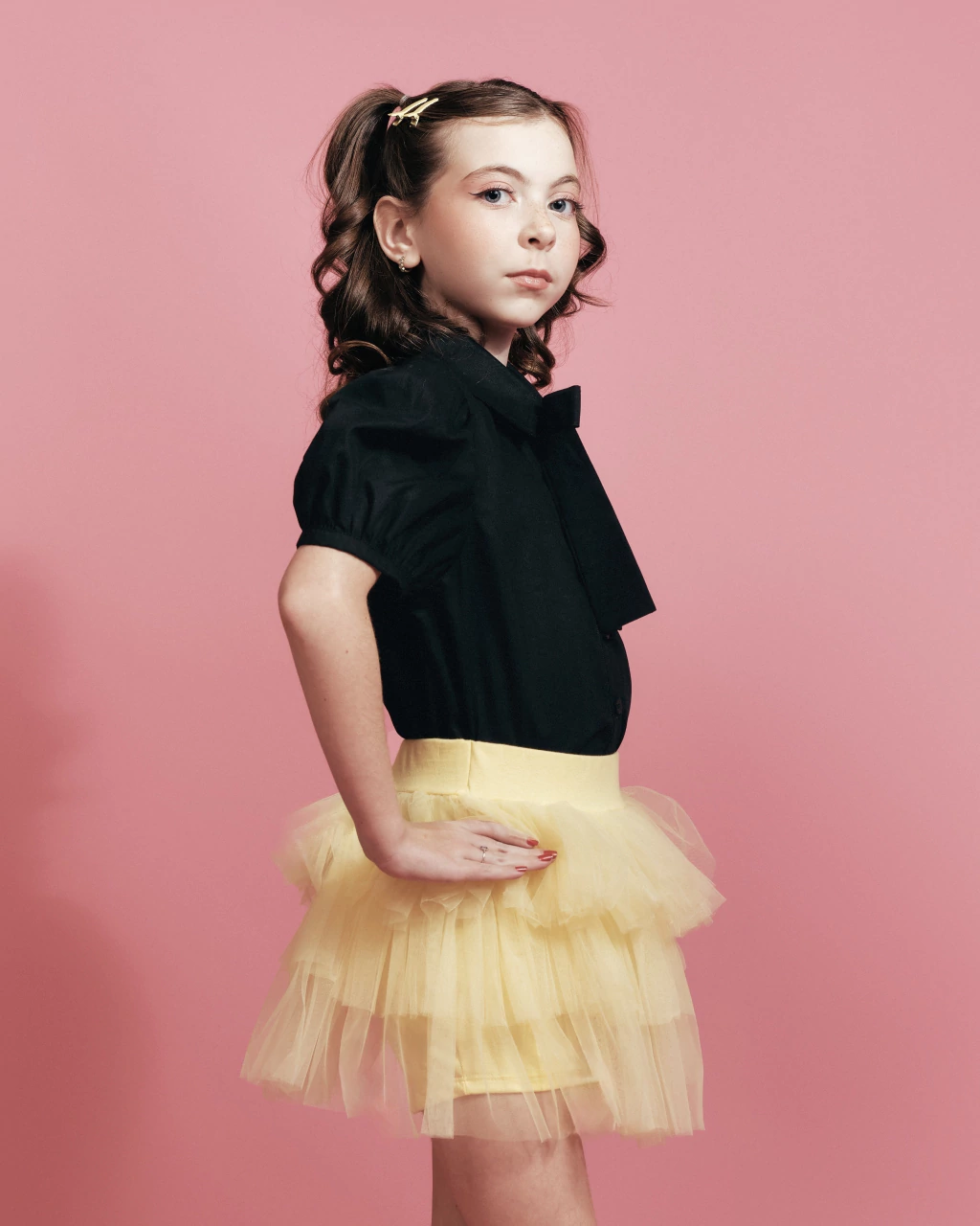 Short Saia de Babados Jinx Amarelo Bebê