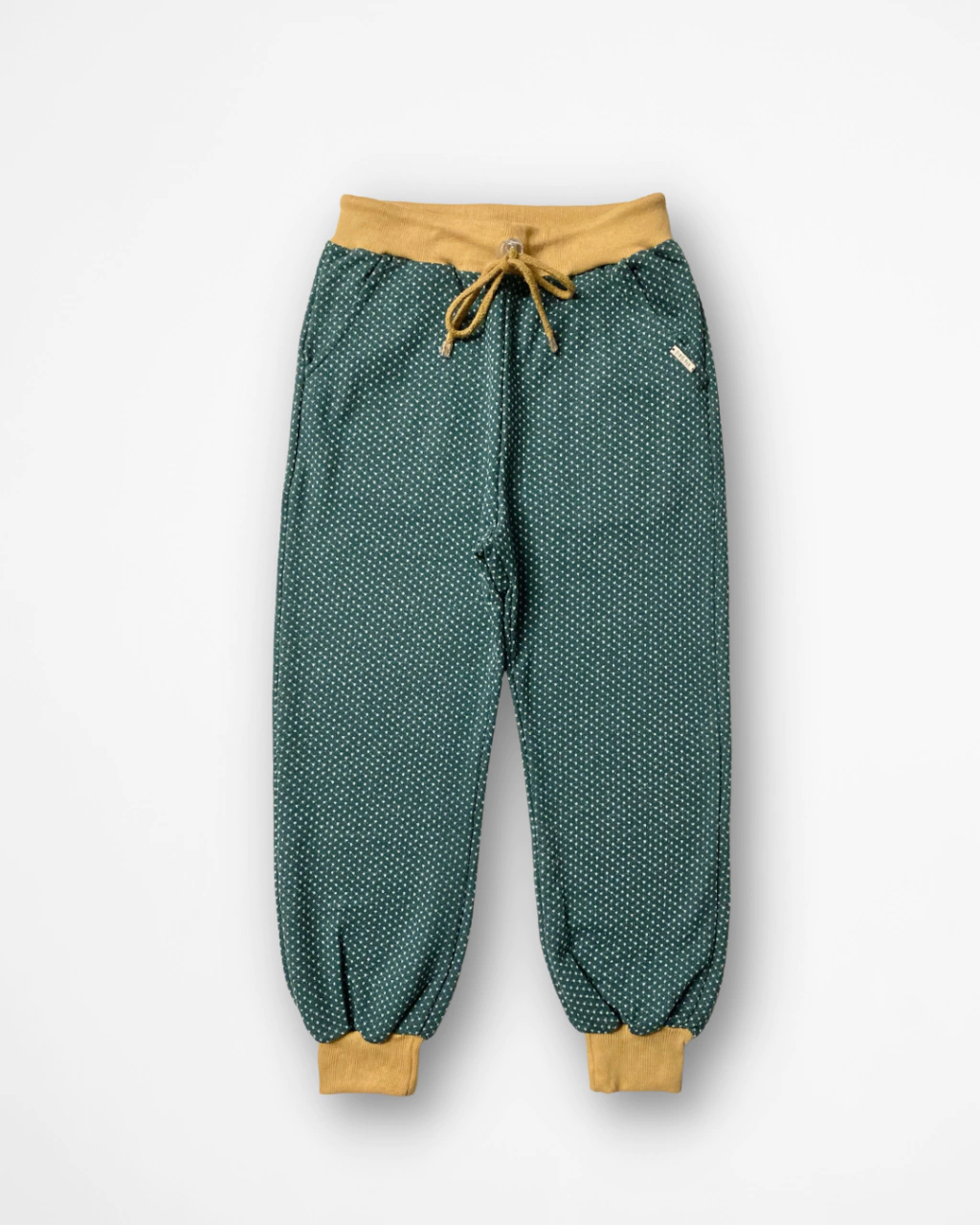 Calça de Malha Verde Estampada