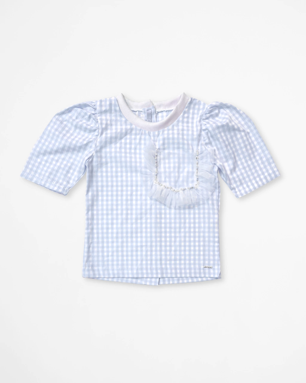 Blusa Xadrez Vichy Azul Bebê Vitória