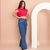 Calça jeans fenda na lateral wide leg estilo juvenil menina tendência pantalona 10 ao 16 anos - comprar online