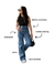 Calça jeans wide leg juvenil estampada com desenhos estilo menina carnaval barra desfiada lisa verão - comprar online