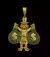 Pingente Tio Patinhas Pedras Verdes- Banhado a Ouro 18K
