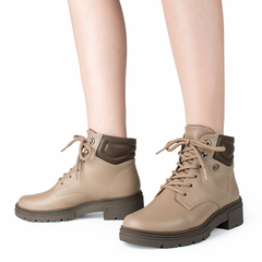 Bota Dakota Em Couro Bege D0451 (2700) - Sheyla Bolsas