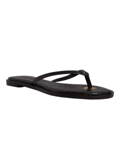 Rasteira Couro Nobre Preto Croco 3429 - comprar online