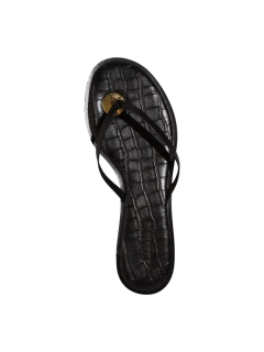 Rasteira Couro Nobre Preto Croco 3429 - loja online