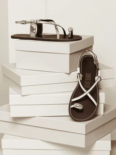 Imagem do Rasteira Couro Santa Lolla Off white 3432