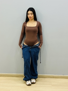 Body Manga Longa com Decote Quadrado 2797 - loja online