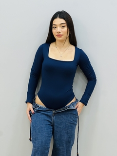 Body Manga Longa com Decote Quadrado 2797