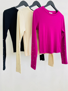 Blusa Manga Longa com Brilho na Manga 188424 - Sheyla Bolsas