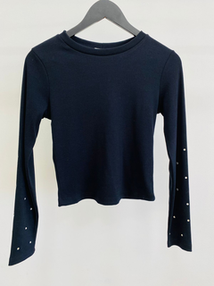 Blusa Manga Longa com Brilho na Manga 188424 - loja online