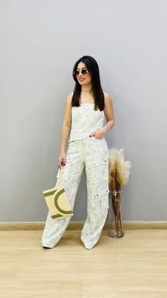 Conjunto Estampado Com Calça Cargo Verde 3424 na internet