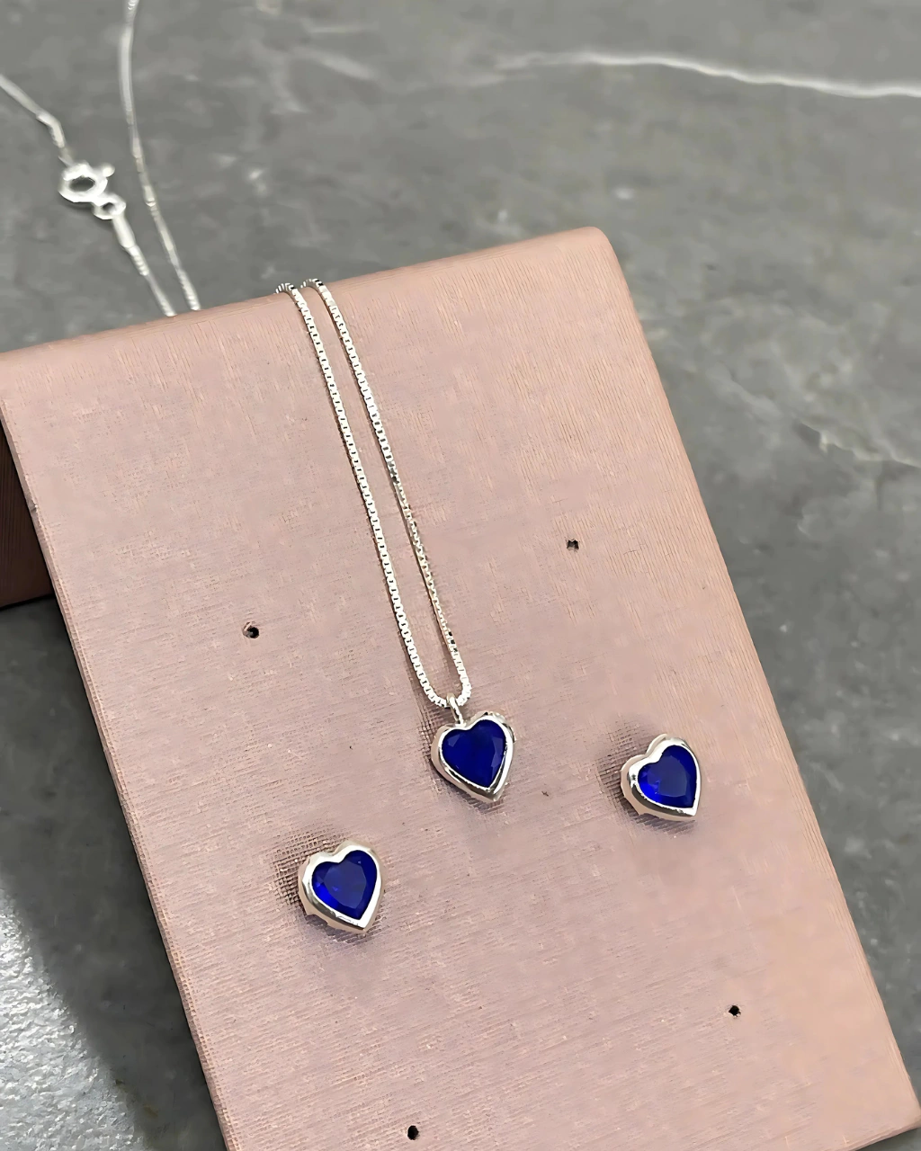 Conjunto feminino coração azul