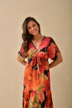 Vestido Viscose Barra Babado - comprar online