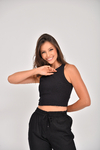 Cropped Canelado Duplo Liso - comprar online