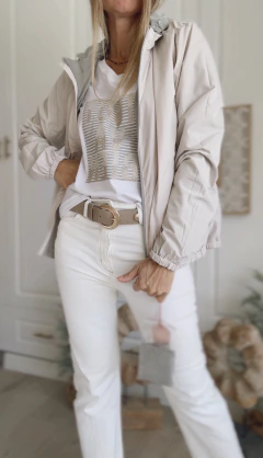 BOMBER REVERSIBLE VERDE CON BEIGE