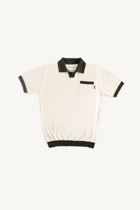 Poolside Knit Polo (Pearl White) - comprar online