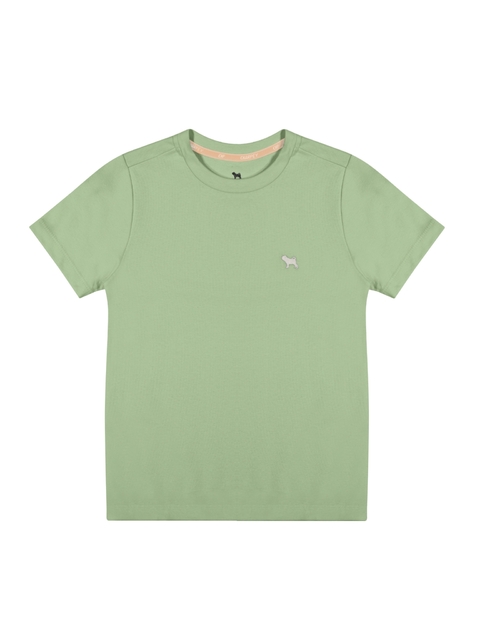 Camiseta Em Suedine Charpey Pistache Gola Redonda