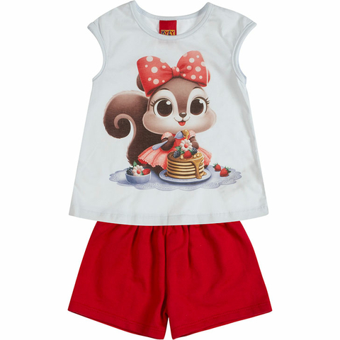 Conjunto Kyly Linha Kids Gatinha Cor Vermelha