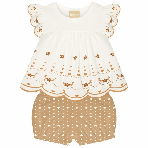 Conjunto Feminino Milon Baby Bege/Bege
